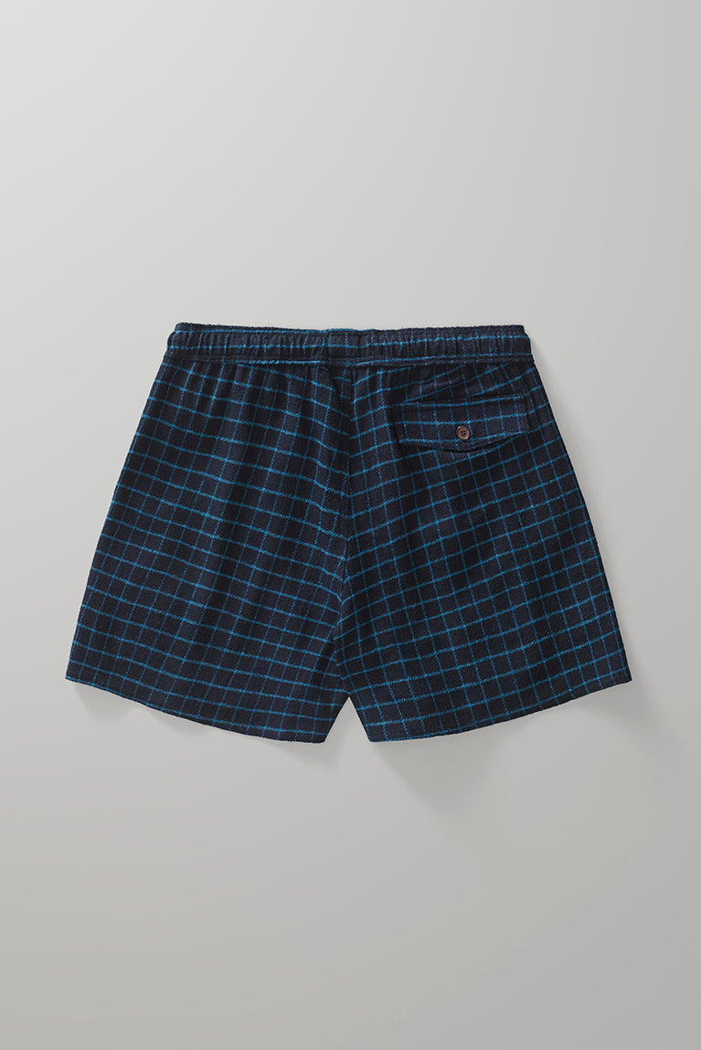 Navy Plaid Shorts