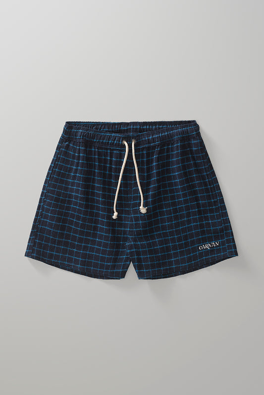 Navy Plaid Shorts