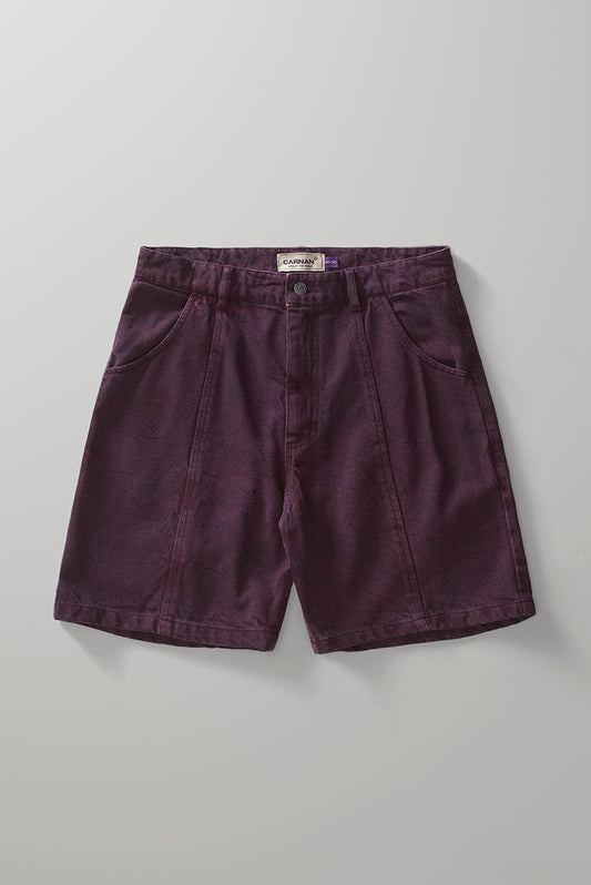 Purple Washed Twill Shorts