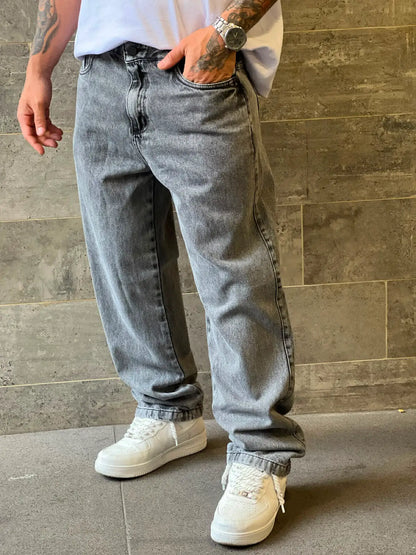 Calça Reta Cinza