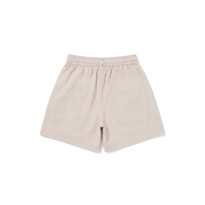 Short Leve Barra Logo Bege