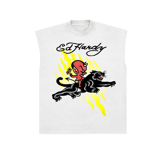 Sleeveless Tee Sweet Evil White