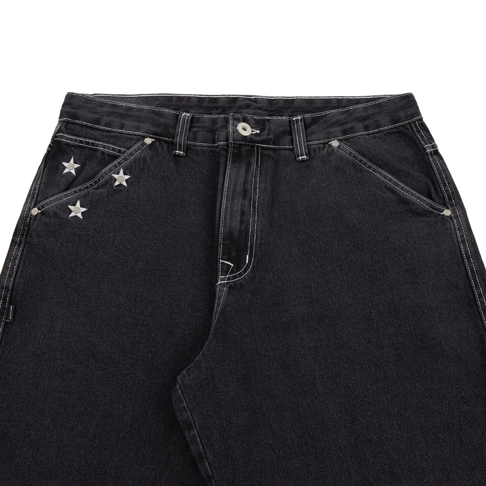 Denim Stars Pants In Black