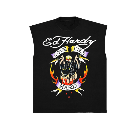 Sleeveless Tee Love Dies Hard Black
