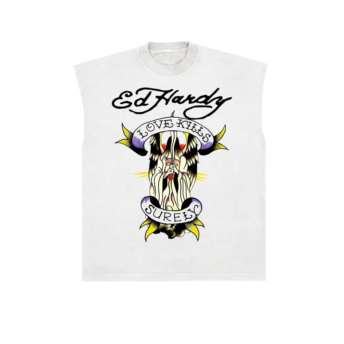 Sleeveless Tee Love Kills Surely White