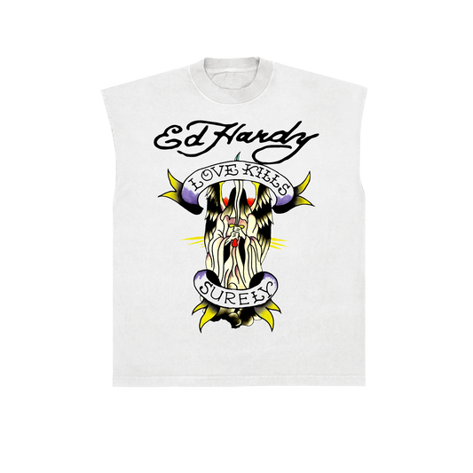 Sleeveless Tee Love Kills Surely White