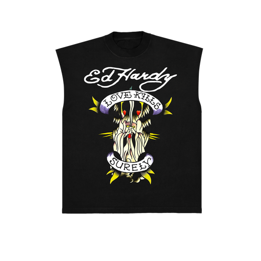 Sleeveless Tee Love Kills Surely Black