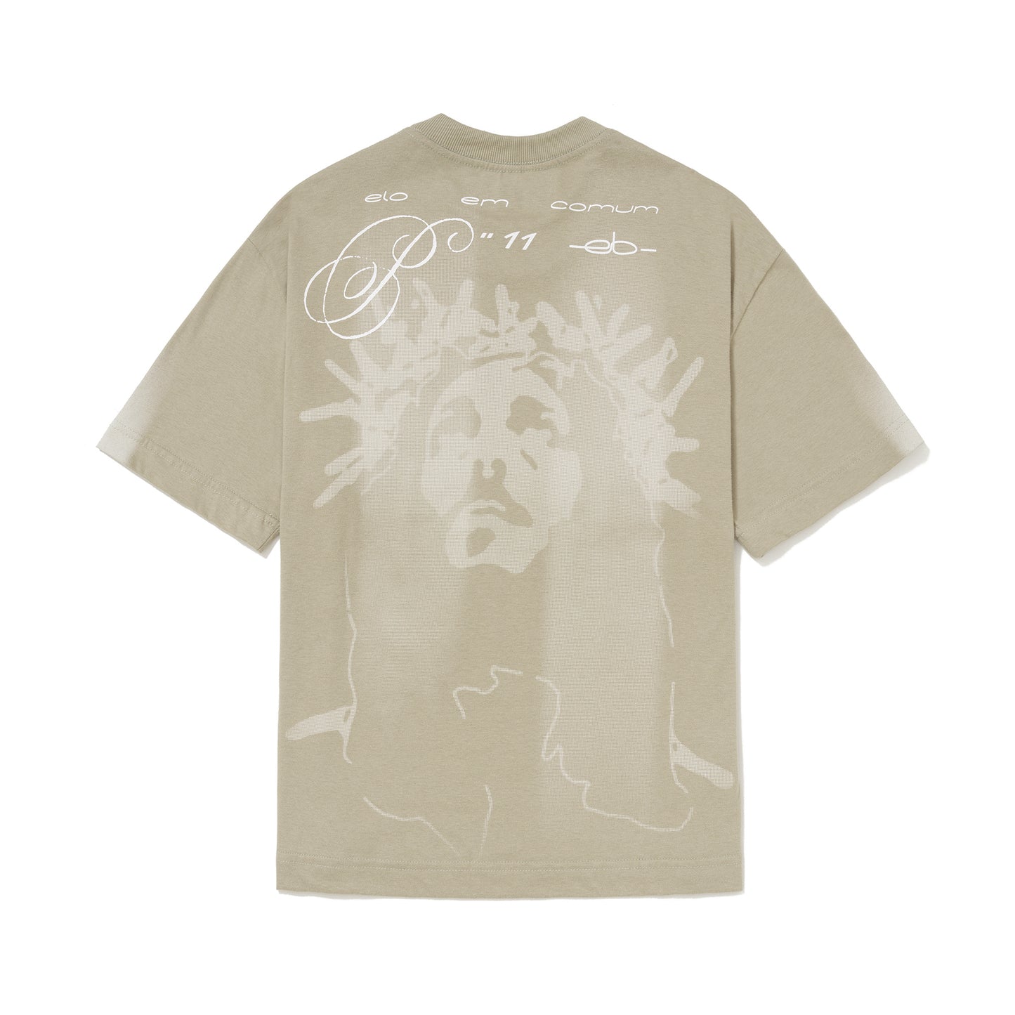 CAMISETA REGULAR MESSIAS JERSEY  BEGE