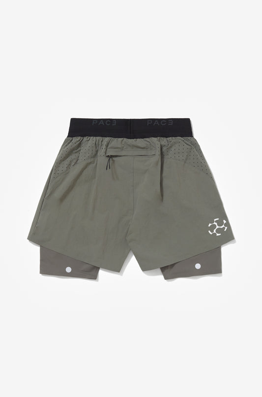 DOUBLE LAYERS SPOTS SHORTS ARMY GREEN