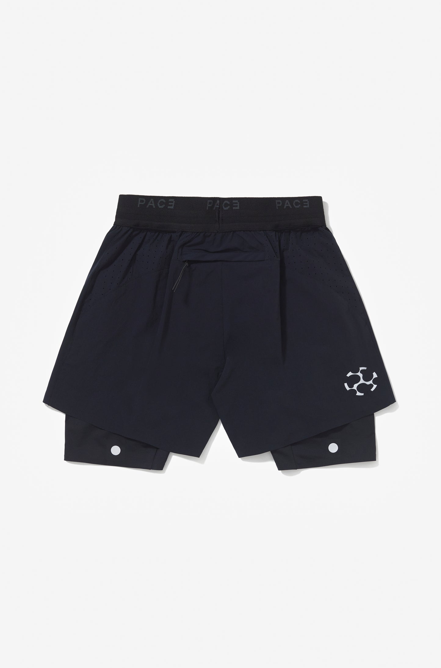 DOUBLE LAYERS SPOTS SHORTS BLACK