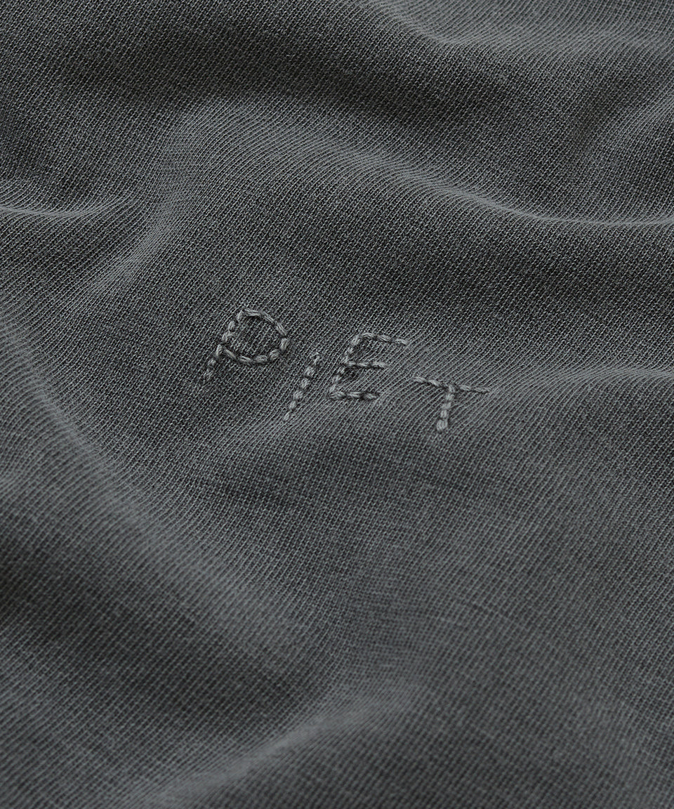 Emblem Raw Edge Oversized Tank Top  Vintage Black