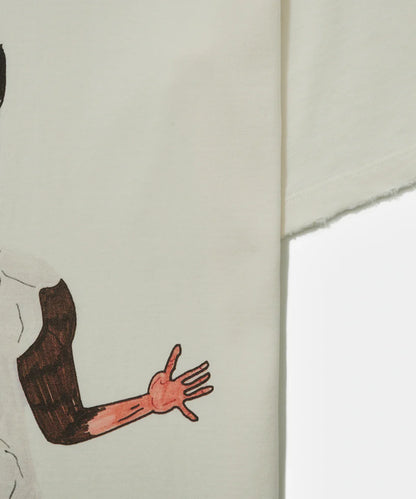Illustrated Relaxed Jesus Tshirt  Bone White