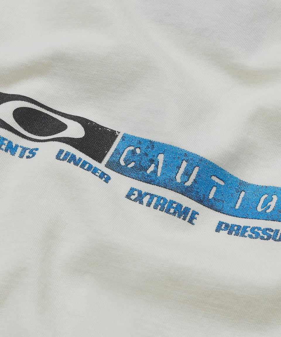 Caution Ripped Tshirt  Bone White