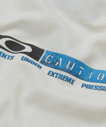 Caution Ripped Tshirt  Bone White