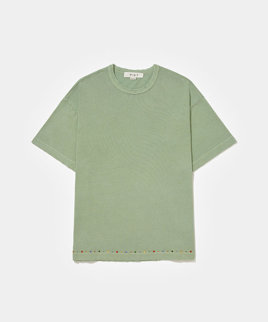 Gems Distressed Tee Olive