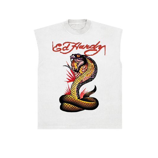 Sleeveless Tee Serpent White