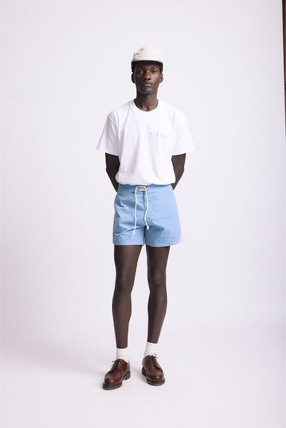 Curved Mesh Boardshorts  Light blue