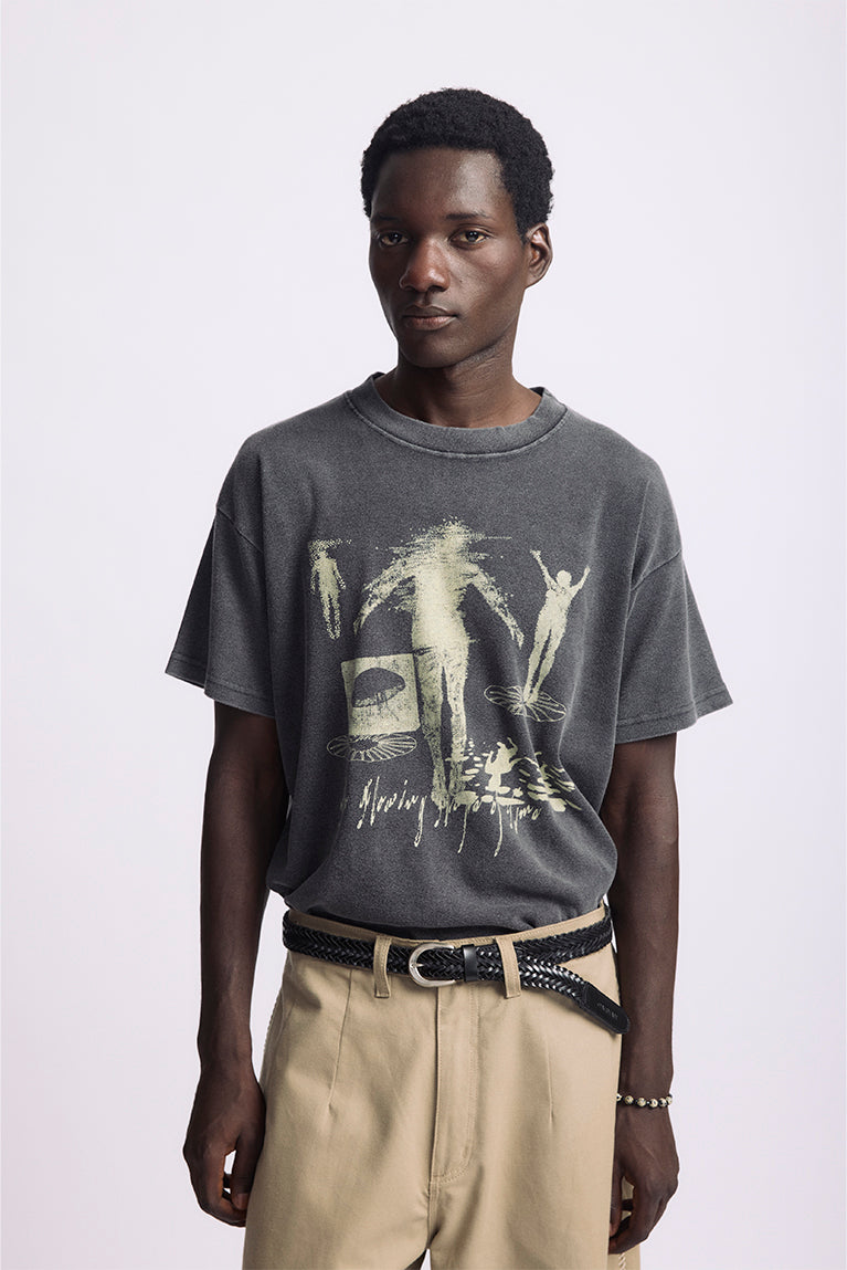 Synergy Boxy Heavy Tshirt  Stoned Black