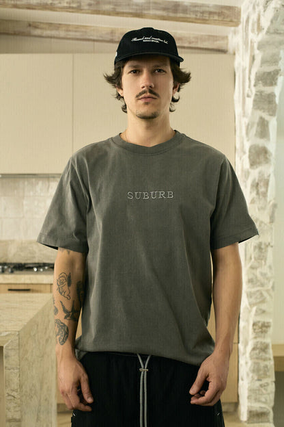 EMBROIDERY LOGO REGULAR TEE BLACK GREY