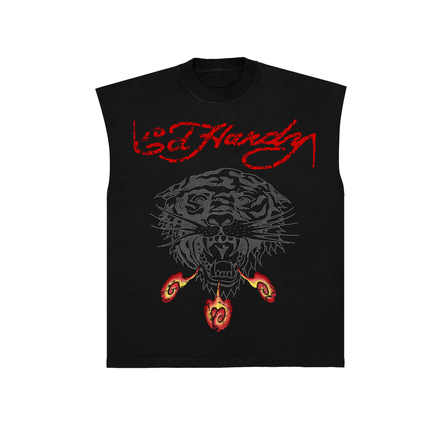 Sleeveless Tee Tiger Fireball Black